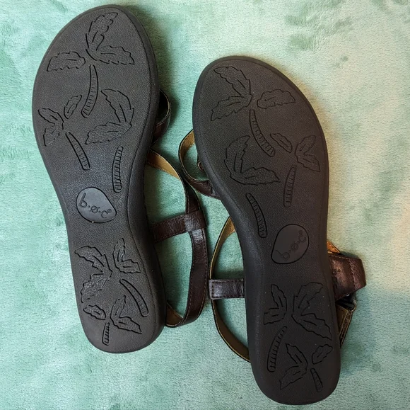 BOC Women's Flower Sole Leather Strappy Sandals 10 - Picture 3 of 6